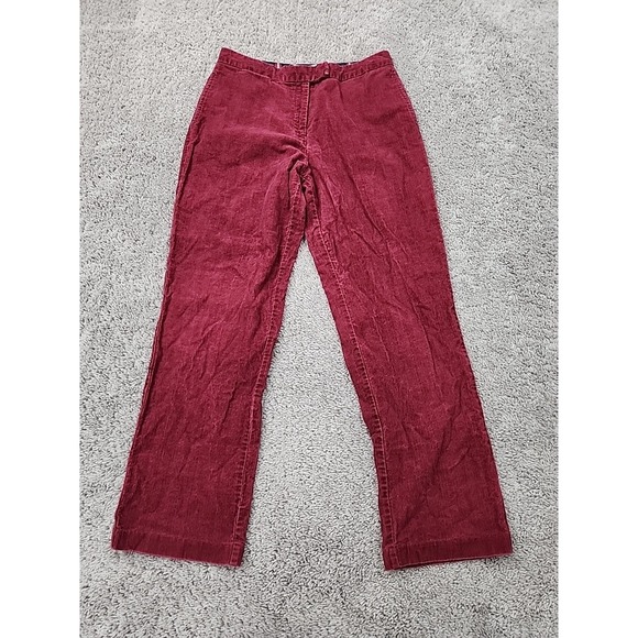 Tommy Hilfiger Pants - Tommy Hilfiger Pants Womens 10 Burgundy Mid Rise Corduroy Straight Leg Classic